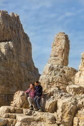 Die Aussicht genießen in den Dolomiten