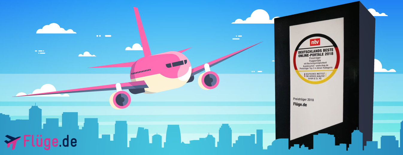 DISQ: Flüge.de auf Platz 2 der besten deutschen Flugportale