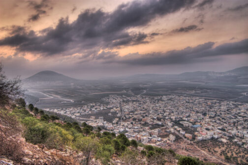 Sonnenaufgang am Mount Tabor, Israel