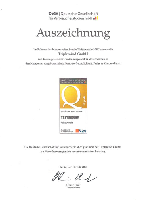 travelscout24 auszeichnung