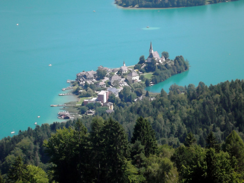 Die Halbinsel Maria Wörth im Wörthersee