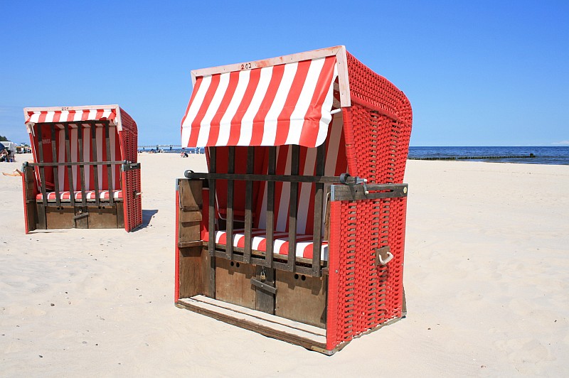 Strandkorb an der Ostsee in Mecklenburg-Vorpommern