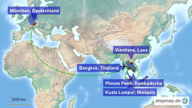 Die Backpacke in r Malaysia Thailand Kambodscha