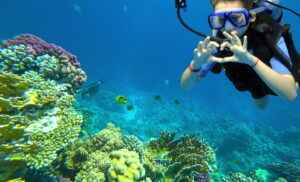 Taucherin im Roten Meer