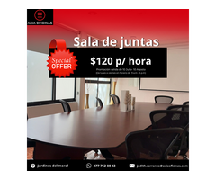 Axia Oficinas te ofrece sala de juntas.