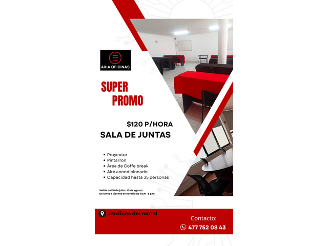 Axia oficinas, alquila salas de juntas ya