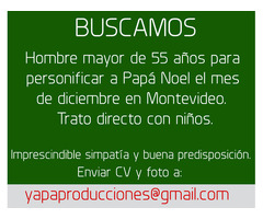 Hombre para personificar a Papá Noel en diciembre en Montevideo