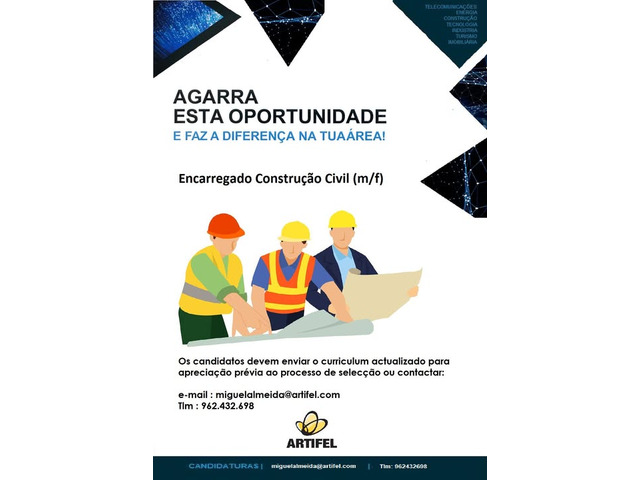 Encarregado Construção Civil (m/f) - Coimbra