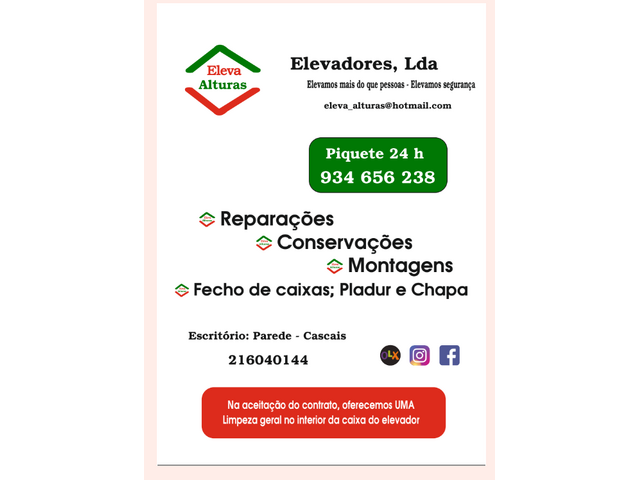 Empresa de elevadores Eleva Alturas