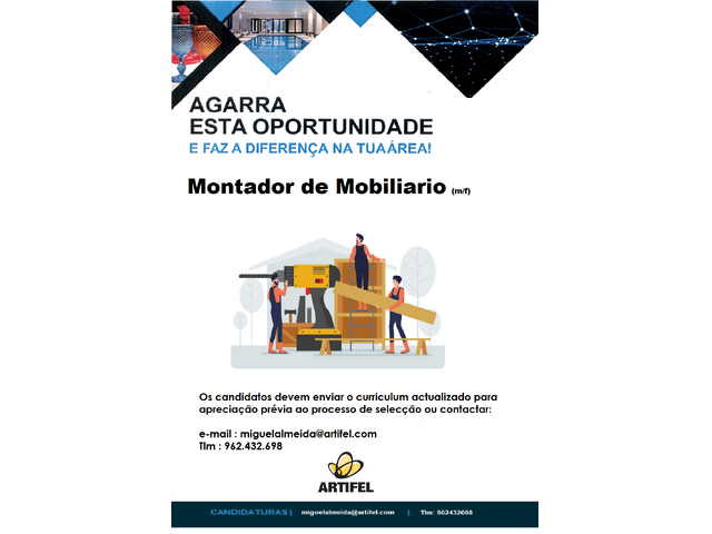 Montador de Mobiliário (m/f) - Viseu