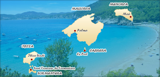 Karte der Balearischen Inseln