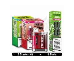2 SKE Crystal 4 in 1 Prefilled Pod Vape Kit + 4 Pods | Reusable Pod Kit UK