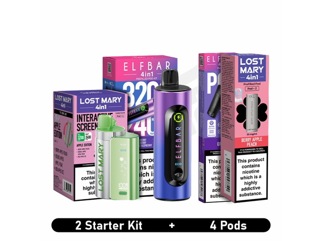 2 Starter Kits + 4 Pods Bundle Deal – Great Value for Beginners