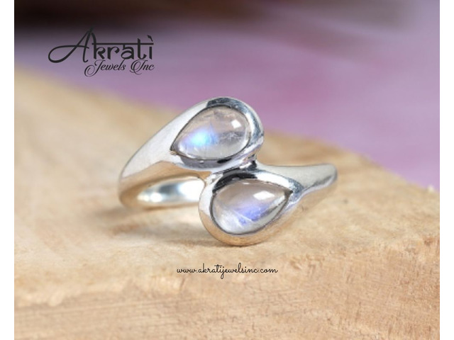 Elegant 925 Sterling Silver Moonstone Rings for Every Occasion by Akrati Jewels Inc