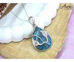 Exquisite Blue Copper Turquoise Stone Jewelry by Akrati Jewelry Inc.