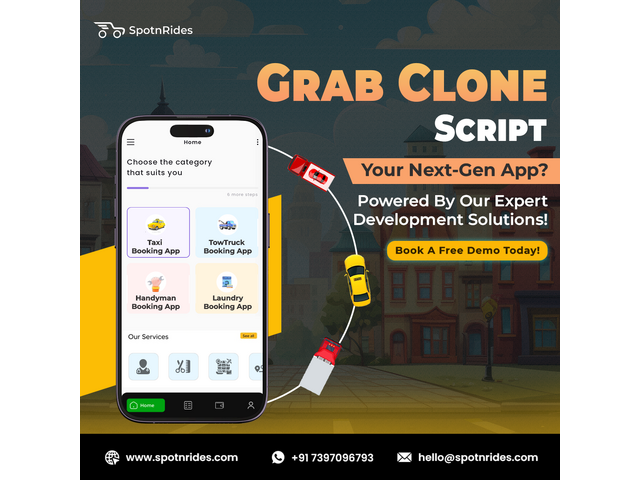 Get Onboard with Grab Clone App Development by SpotnRides