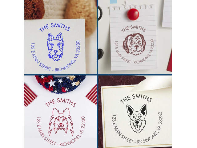 Custom Dog Address Stamp - Personalized Return Address Stamp