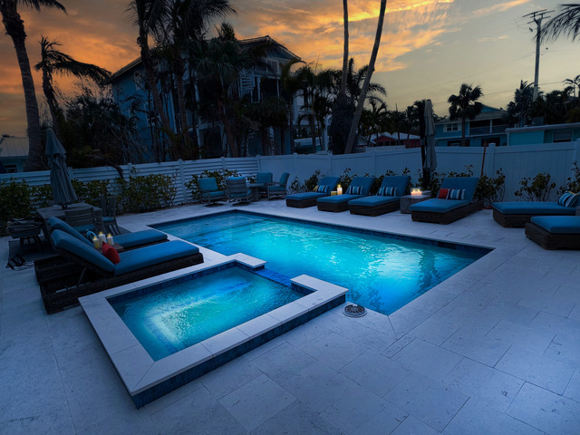 Sunset Comfort Awaits with AMI Rentals with Private Spa Heated Pools
