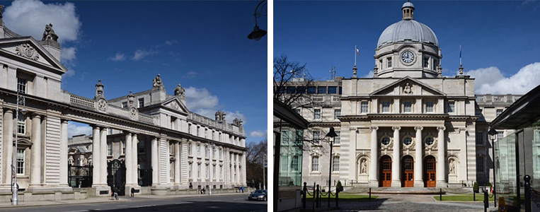 Haupteingang (l.) & Innenhof (r.)