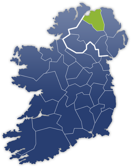 Derry County - Irland Karte