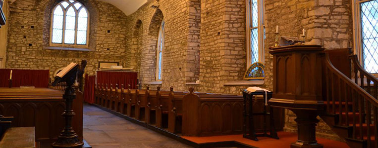 Eine der dienstältesten Kirchen Dublins: Das Kirchenschiff von St. Audoen's