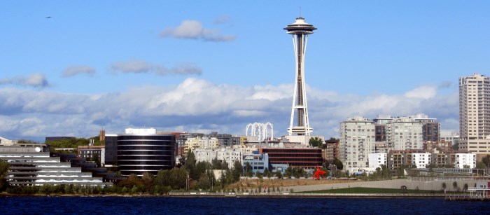 Die Skyline von Seattle, Washington mit dem berühmten Space Needle