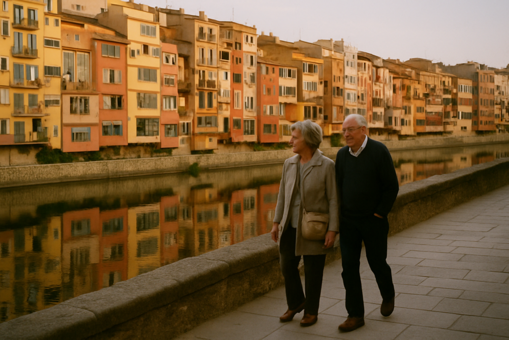 Älteres Paar in der Altstadt von Girona