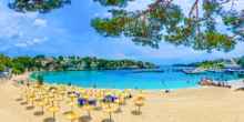 Panoramic view of Drach porto beach in Palma de Mallorca, Spain