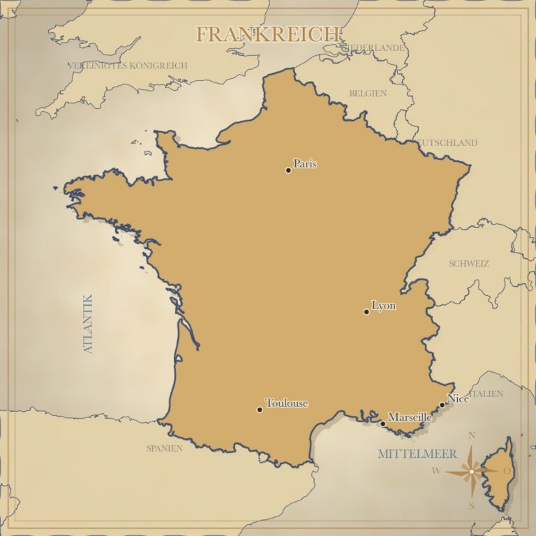 Landkarte Frankreich