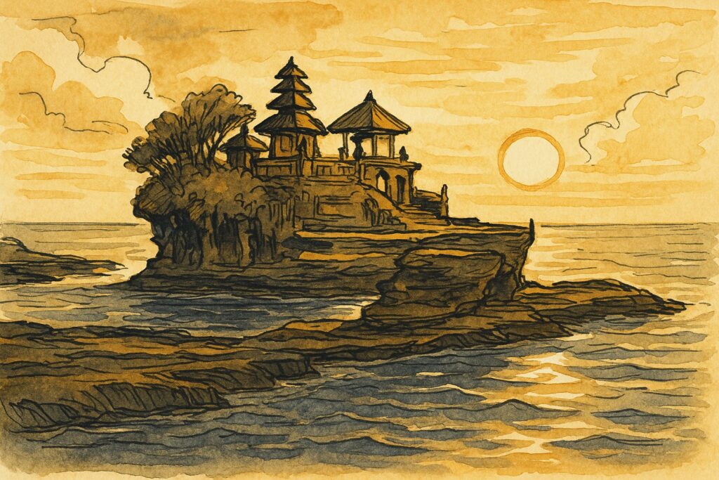 Indonesien: handgezeichnete Reise-Illustration