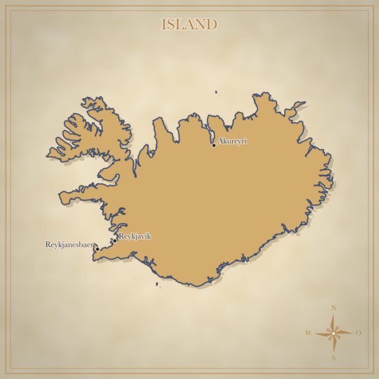 Landkarte Island