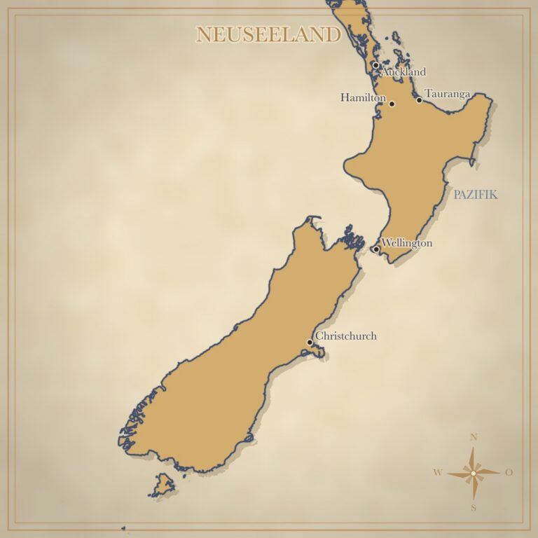 Landkarte Neuseeland
