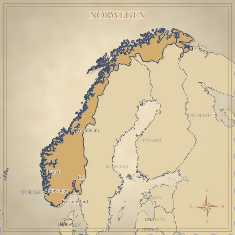 Landkarte Norwegen