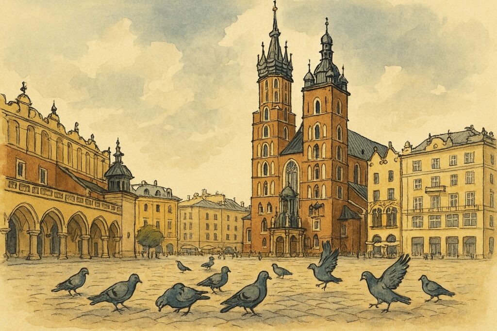 Polen: handgezeichnete Reise-Illustration