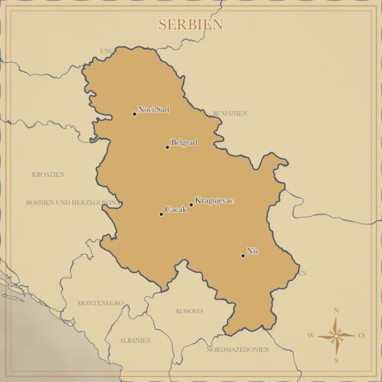 Landkarte Serbien