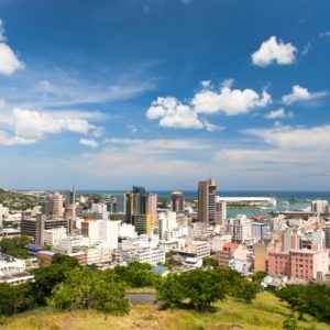 Blick auf Port Louis, Mauritius