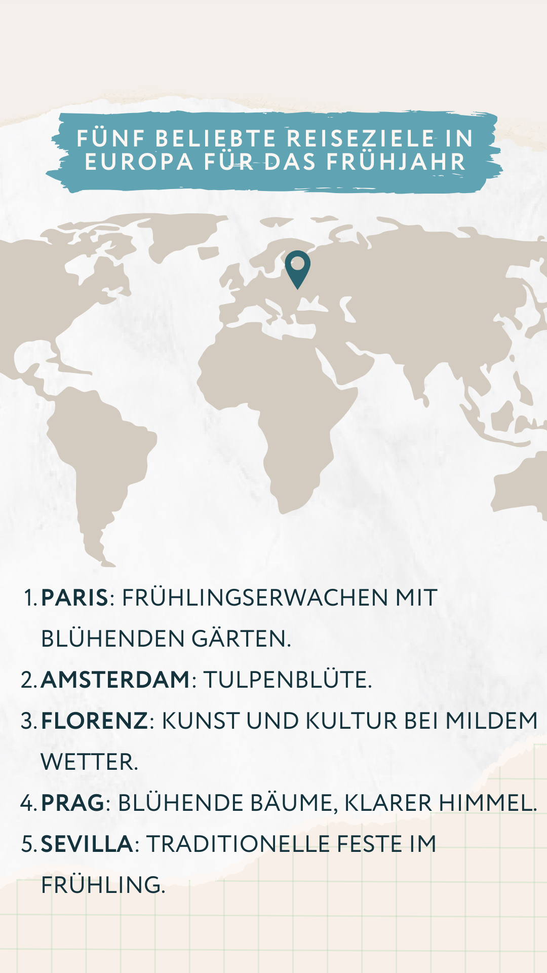 Beliebte Reiseziele für Europa im Frühsommer