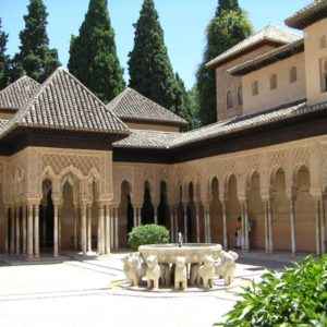 Brunnen, Alhambra, Granada, Andalusien