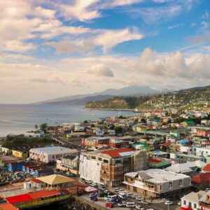 Roseau bei Sonnenuntergang