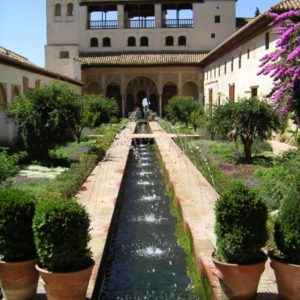 Garten, Alhambra, Granada, Andalusien