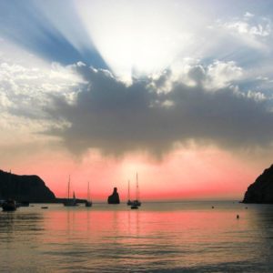 Sonnenuntergang im Hafen, Ibiza, Balearen