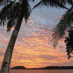 Sonnenuntergang Palmen, Madagaskar