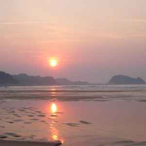 Sonnenuntergang, Zarautz, Baskenland