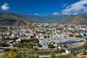 Blick auf die Hauptstadt Thimphu