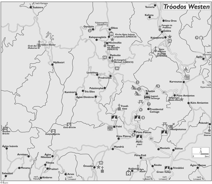 Umgebungsplan von Tróodos